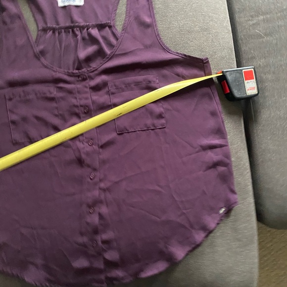 Garage - Plum Sheer Button Down Blouse - Picture 11 of 12